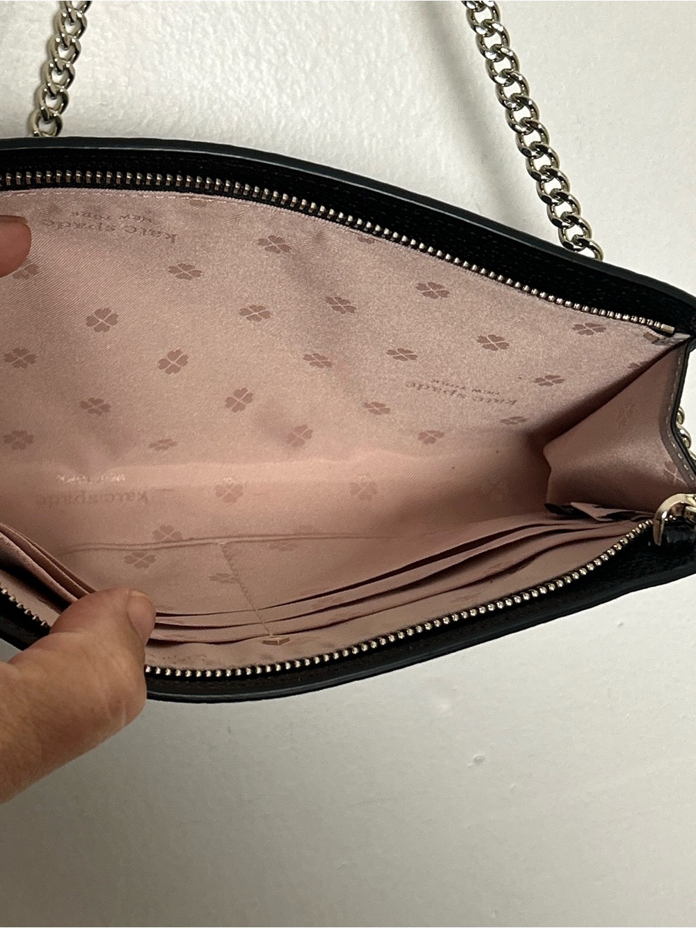 Kate Spade New York Black Pebbled Leather Chain Crossbody Bag - Picture 8 of 12